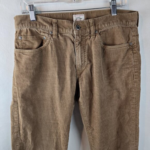 J Crew Pants Men 32x32 Beige Tan Corduroy 484 Slim Casual Normcore Minimal Basic - Picture 2 of 12